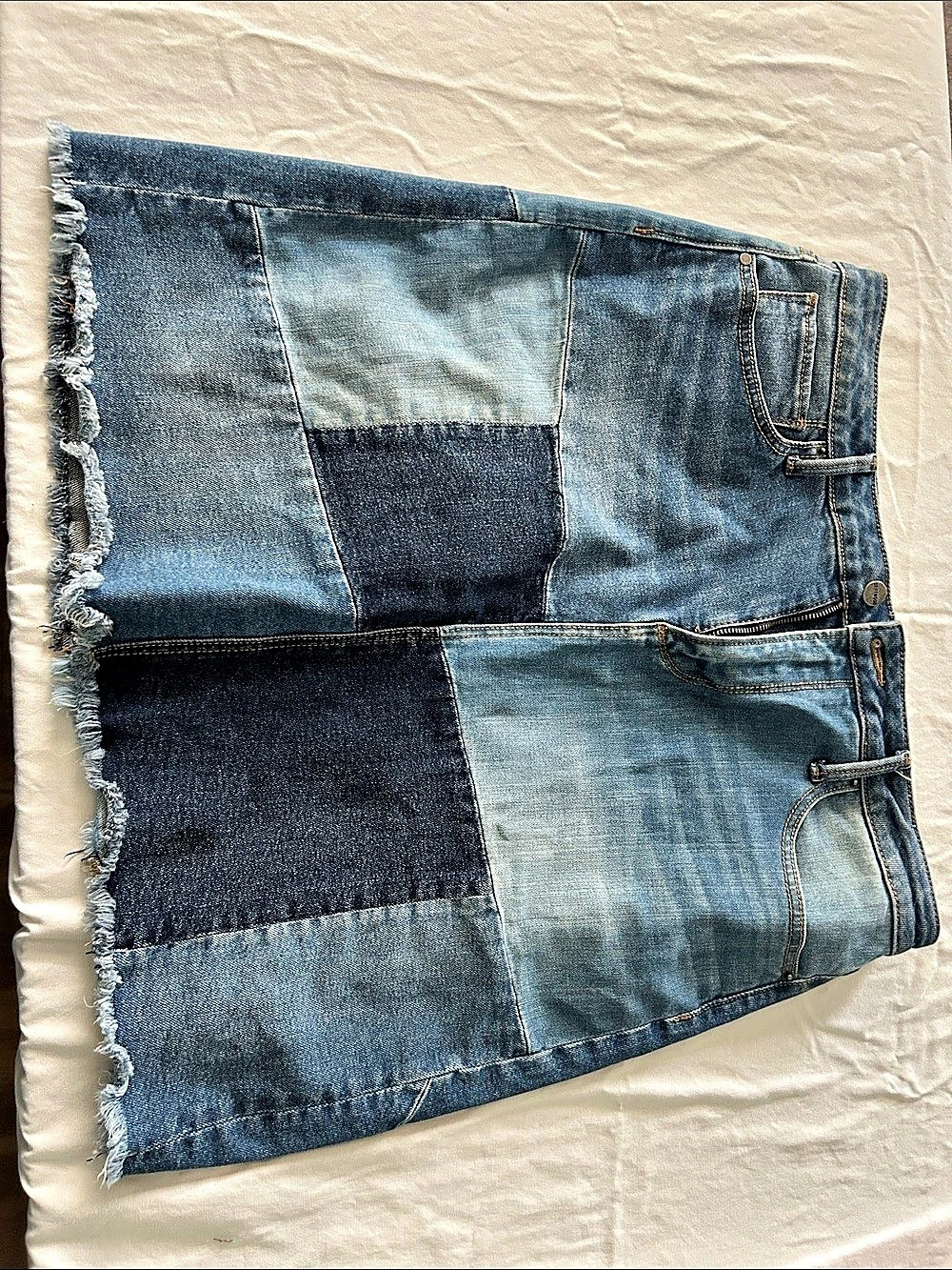 DRIFTWOOD Women's Patchwork Denim Mini Skirt Size 32